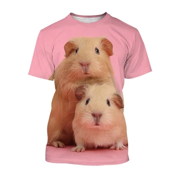 Наскоро разработена Тениска с изображение на Морски Свинчета Healing Series Fashion на Животните 3D Printing Сладко