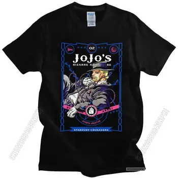 Класическа тениска Manga Jojo Bizarre Adventure, мъжка риза от мек плат, памучни тениски от популярното аниме, тениска Jotaro Kujo