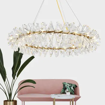 Луксозен Полилей Crystal Light Дневна Спалня Венец за хол Модерен Минималистичен Творчески Постмодернистский лампа