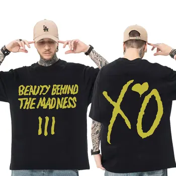 The Weeknd Beauty Behind The Madness Тениска с принтом Унисекс, Реколта Риза в стил Хип-Хоп, Извънгабаритни Мъжки Тениски С къс ръкав, Градинска облекло