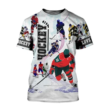 Мъжка тениска с изображение на канадския хокей, тениски с 3D печат 