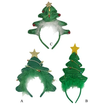 Панделка за коса от пера Коледно Дърво Превръзка на главата Коледно Дърво, кордела за Вечерни Директен Доставка