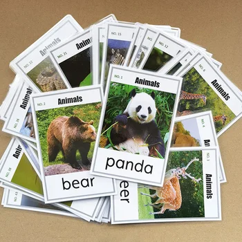 45 Листа Картички с английски животни, познавательными детски думи, учебни помагала за учители речник на просвещението деца