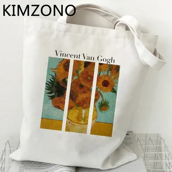 Пазарска чанта Van Gogh чанта за преработка на памук еко bolso джутовая чанта тъканно чанта-тоут sacolas