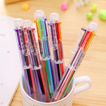 Многофункционална химикалка писалка 6 в 1 0,5 мм; Новост; многоцветни детски подаръци; Канцеларски материали