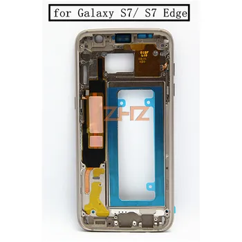За Samsung Galaxy S7 S7 Edge Единична карта на Средната рамка LCD дисплей, Поддържаща плоча Рамка Дело задната част на рамката Средната Предна панел резервни Части за ремонт на