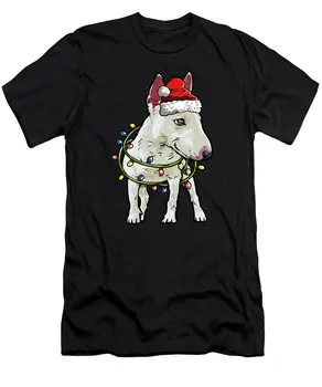 Тениска със Светлини Елхи, Дядо Коледа с Бультерьером