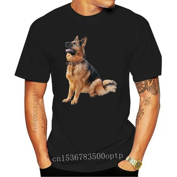Мъжко облекло, тениски с германската овчаркой, тениска с хубаво кученце за любителите на животни