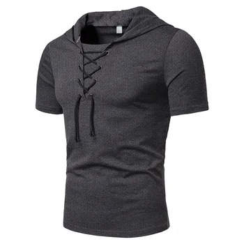 2023 Лятна Мъжки Ежедневни Спортна Тениска С къс ръкав На съвсем малък, Свободна Дишаща Мрежа Тениска С качулка, Мъжки Дизайнерски Дрехи