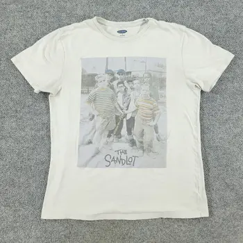 Риза Sandlot Дамски малко светло сива тениска с графичен дизайн топ с къс ръкав и дълги ръкави от филма
