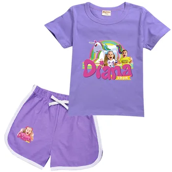 Комплект дрехи за шоуто на Даяна и Ромы, детска тениска с къс ръкав, къси Панталони, комплекти от 2 теми, летни дрехи за момчета, всекидневни спортен костюм за момичета