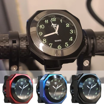 Универсален алуминиев 7/8 инча 1 инч мотоциклет с светящимся монтиране на кормилото часовници с ЦПУ хромиран мотоциклет