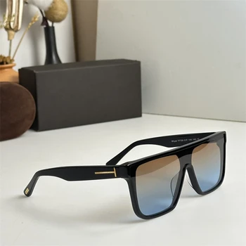 Модни Мъжки и дамски слънчеви очила 2023 година, ретро Ацетатный правоъгълник, марката Том TF709, Дамски Слънчеви очила, нюанси на слънчеви очила за мъже