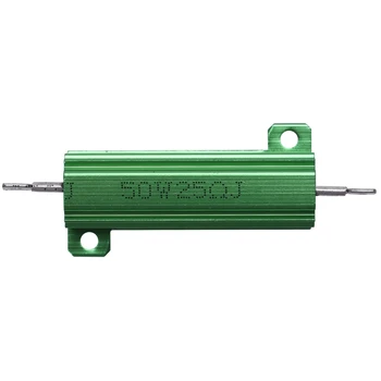 3X Алуминиев корпус 50 W 25 Ω е Монтирано на шаси жично резистор Зелен цвят