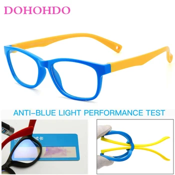 Нови очила със синя светлина За деца, Момчета и момичета, Силиконови Влакна Дограма, Младежки Прозрачни Компютърни Антибликовые Детски Очила с UV400