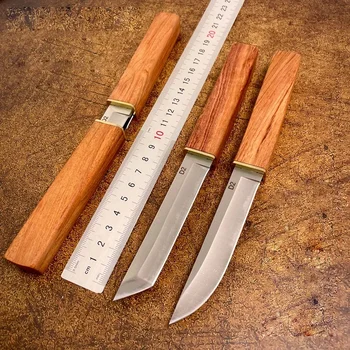 Пълен нож за оцеляване в кампаниите, нож за къмпинг, нож за лов на открито Танто острието D2 60 HRC, Катана в японски стил.
