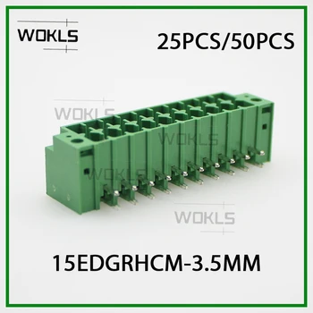 25ШТ/50ШТ 3,5 мм зелена Клеммная актуално 15EDGRHCM със стъпка 3,5 mm, използвана като клеммного конектор KF2EDGSRMG 15EDGRHCM DMC1.5 G1F LR ПХБ