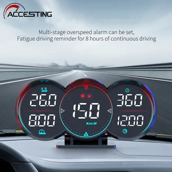 Нова GPS-централен Дисплей Двухсистемный Авто Дигиталната 5-инчов LCD GPS за измерване на Скоростта Аларма за Превишаване на Скоростта Авто Проектор Скорост