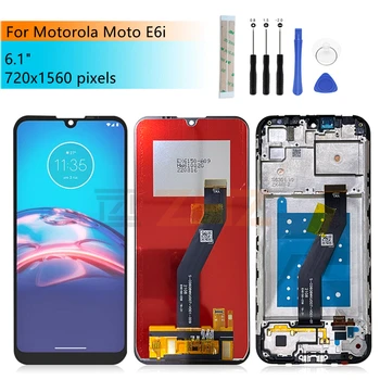 За Motorola Moto E6i LCD сензорен дисплей, дигитайзер, сглобени с подмяна на дограма, резервни части 6.1 