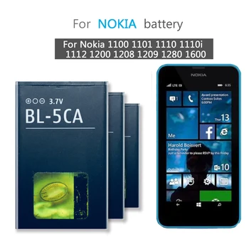 BL-5CA BL5CA Взаимозаменяеми Батерия за телефон Nokia 1110 1111 1112 1200 2310 5130XM 7600 N70 E60 5030 C2-00 C2-01, X2-01 Batteria