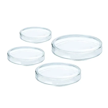 DXAB 10шт Стъклени чаши за отглеждане петриеви Панички с високо съдържание на боросиликата за биоисследования клетъчни култури Стерилни 60 75 90 100 мм