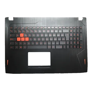 Поставка за ръце и клавиатура за лаптоп ASUS GL502VM GL502VMK с черен горния корпус, испанска клавиатура SP с подсветка
