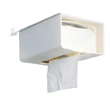 Стенен държач за тоалетна хартия, водоустойчив срок на съхранение, рафтове за съхранение на тоалетна хартия, кутия за салфетки в банята