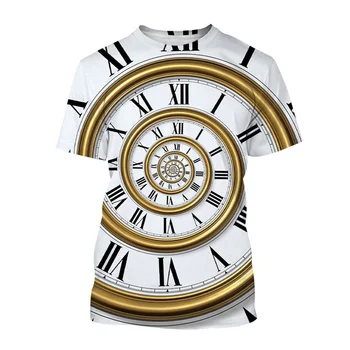 Гипнотическая тениска с 3D Принтом, Ежедневни Мъжки Градинска тениска с кръгло деколте, Цветни Шеметен Модел, Модни Летни Тениски С къс ръкав