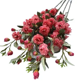 Една изкуствена коприна, клон на цветето камелия, 15 глави, с дръжка чаена роза за централна цвете декорация сватба