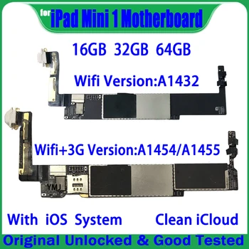 За iPad Mini 1 дънна Платка A1432 Wifi и A1454 A1455 3G Версия на дънната Платка Оригиналната Отключване на Логическа платка 16 GB 32 GB 64 GB 100% Тестван
