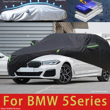 За BMW 5series подходящи външни защитни покривала за автомобили, които предпазват от сняг, козирка, прахоустойчив, водоустойчив външен черен калъф за кола