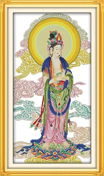 Комплект за кръстат бод Kwan-yin people 18ct 14ct 11ct печат върху платно бода бродерия САМ бродирани ръчно изработени
