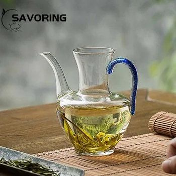 240 мл Имитация Song От утолщенного стъкло, чаша за зелен чай, Огнеупорни набор за приготвяне на чай, домакински уреди за приготвяне на чай с лъскава дръжка