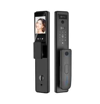 Smart lock sasha APP control, дистанционно визуално интелигентно разпознаване на пръстови отпечатъци и лица, заключване на плъзгащи врати с камера