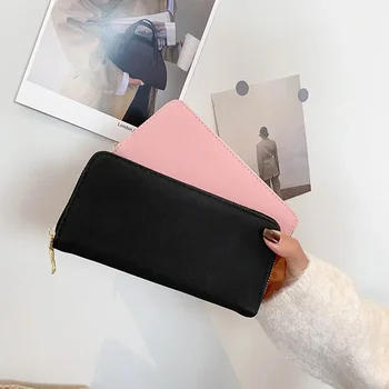 Нов моден тренд, дълга дамска чанта Pockmark, чанта за ръце, чанта за няколко карти, джоб портфейл, чанта за мобилен телефон