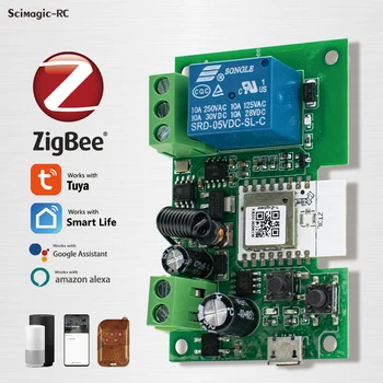 Zigbee Smart Switch USB5V 12V 24V Модул 7-32V 85-250V 110V 220V 10А на 1-Канален Превключвател Работи с Алекса Google Assistant