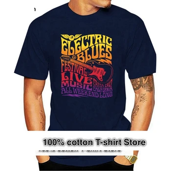 Мъжки t-shirt Vintage Rock, Blues Music Festival Китара с къс ръкав забавна тениска новост тениска дамска