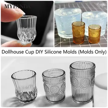 Мини-формуляр 1: 12 куклена къща Миниатюрна чаша за сок чаша за напитки САМ капка UV лепило силиконова форма на аксесоари за кукла къща (само формата)