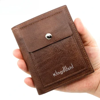 Нов мъжки портфейл Модерен и минималистичен бизнес мъжки вертикален портфейл от изкуствена кожа с нулев чантата