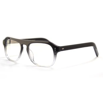 Реколта рамки за очила пилот за мъже, очила по рецепта от късогледство, Класическа keyhole ръчно изработени, ацетатные очила Тъмно-син цвят