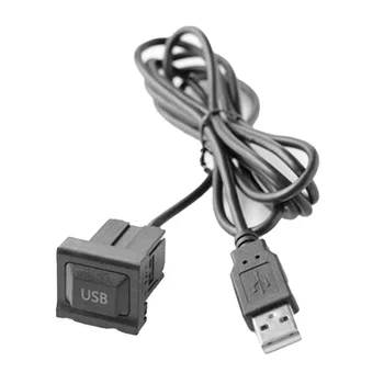 1 × USB с пылезащитным калъф Колан, кабели за монтаж на арматурното табло вълни Двоен панел за разширяване на USB кабел-адаптер USB-порта на Изцяло Нов