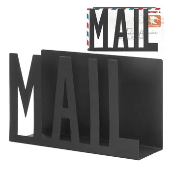 Метален Сортировач на писма, Черна Метална поставка за съхранение на поща, Училищна организация, Стилен Черен държач за бележник