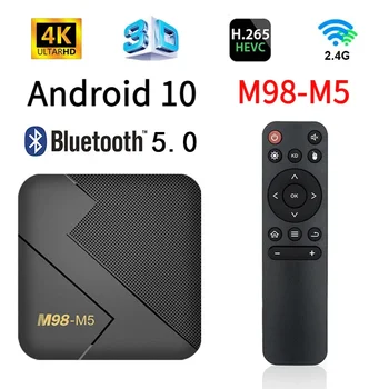 Андроид 10 M98-M5 Smart TV Box 2 GB, 16 GB мултимедиен плейър Allwinner 3221A Подкрепа БТ 5,0 HD, 4K WiFi 4G 100M LAN TV Box и iptv
