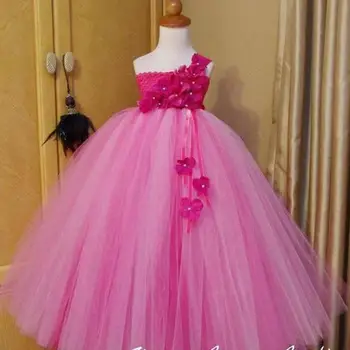 Розова рокля-пакетче с цветя модел за момичета, детски рокля на спагети презрамки, Дълга бална рокля с панделки, детско Коледно парти за костюмированной купоните за сватба