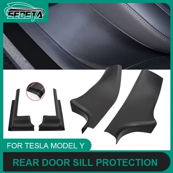 За Tesla Model Y Външната Страна на Предните Седалки/Защитен Аксесоар за Прага на Задната Врата ABS Гореща Разпродажба на Авточасти 2021 2022 2023
