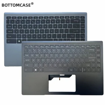 BOTTOMCASE® New За лаптоп MSI Modern 14 MS-14D1 MS-14D2 M14 Горната част на Корпуса Поставка За ръце С Клавиатура на Американския Сив Цвят С бяла Подсветка