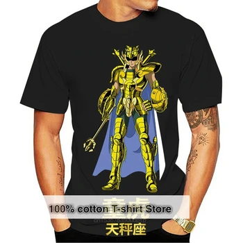 Японската тениска Saint Seiya Libra 3 от аниме-манга, черна базова тениска