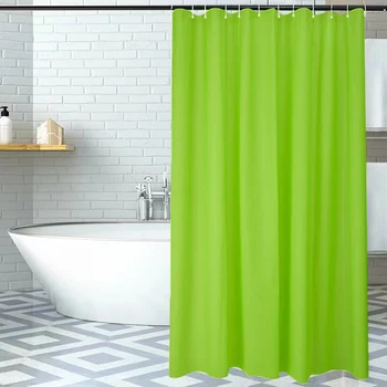 Зелената завеса за душ, 71 x 71 инча, завеса за душ PEVA, с неръждаеми метални люверсами и пластмасови куки, без мирис