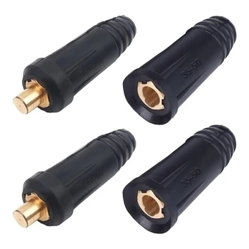 2 бр. Двойка быстроразъемных съединения за заваръчен кабел DINSE-Style 200Amp-300Amp (# 4-# 1) 35-50 кв. мм DKJ35-50 и DKL35-50