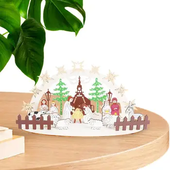 Недовършена, дървен комплект за Коледната сцена Великденски Дървени Коледна украса за вашия офис, хол, спалня, кабинет
